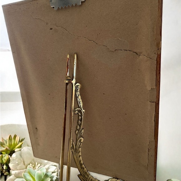 VTG Framed Purple Prickly Pear Cactus Art Painting Wood Frame Matted - Picture 3 of 3